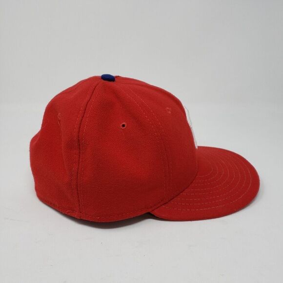 New Era 59Fifty Fitted Cap Philadelphia Phillies Red 7 1/4 Cool Base On Field - Picture 5 of 8